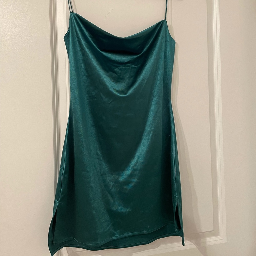 Zaful Green Emerald Satin Dress